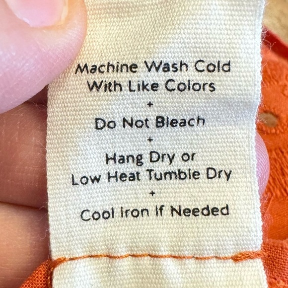 2 Piece Anthropologie Where Mountains Meet Eyelet Embroidered Orange Pants Top - Picture 15 of 16